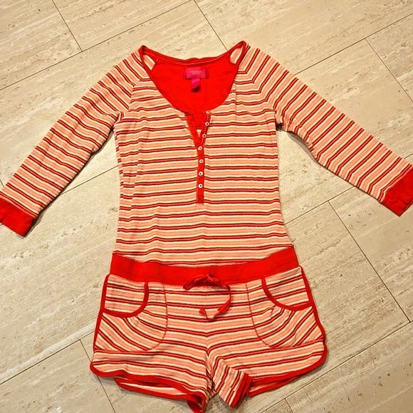 Victoria's Secret Other - Victoria's Secret Candy Striped Cotton Knit Romper